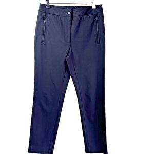 Etcetera Black  Zip Pockets Stretch Straight Slim Pants Sz 6